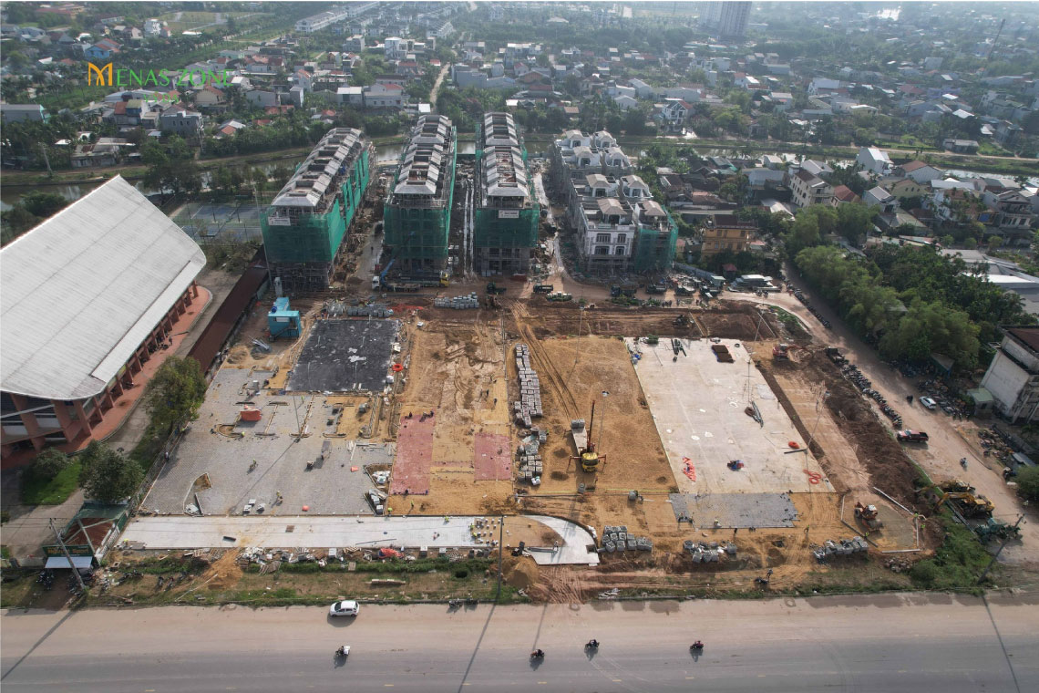 Tiến độ thi công Menas Zone Vỹ Dạ tháng 03/2025