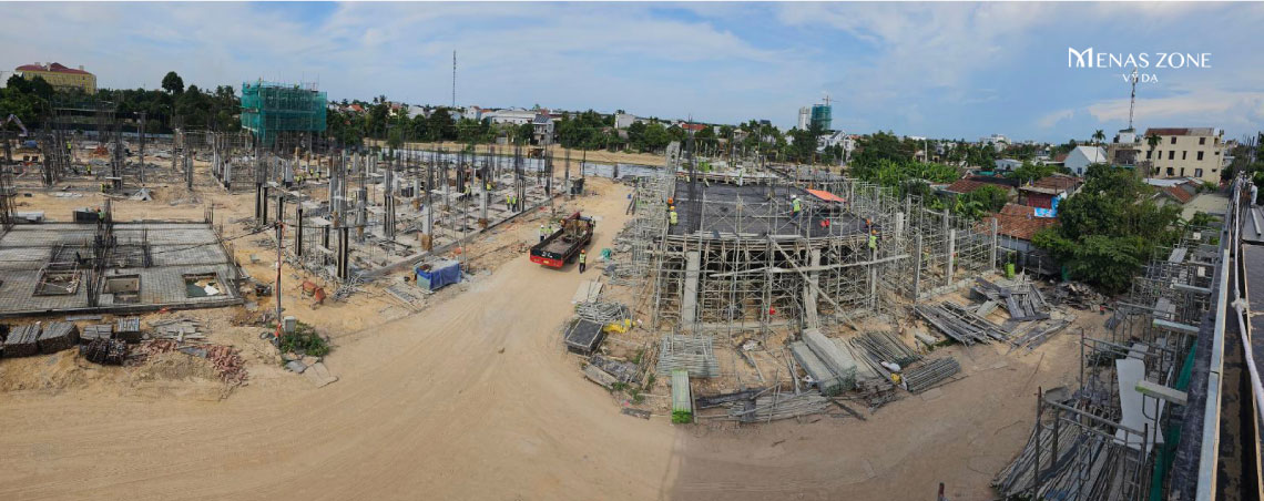 Tiến độ thi công Menas Zone Vỹ Dạ tháng 08/2024