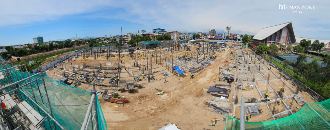Tiến độ thi công Menas Zone Vỹ Dạ tháng 08/2024