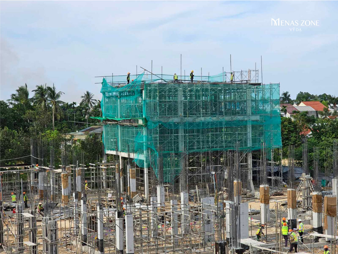 Tiến độ thi công Menas Zone Vỹ Dạ tháng 08/2024