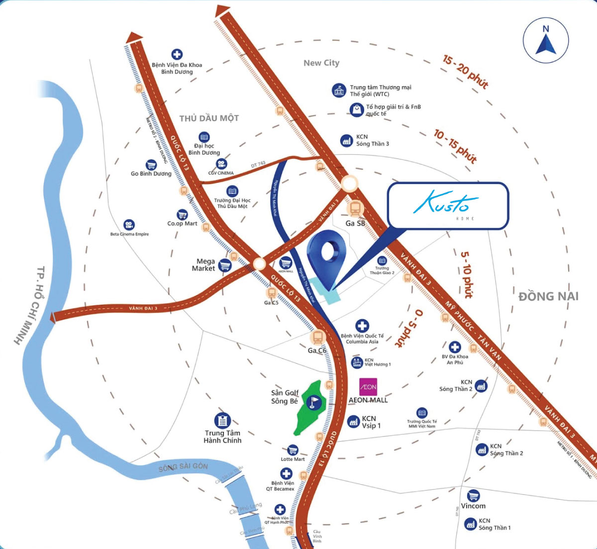 Vị trí dự án The Uptown - Mặt Tiền Đại Lộ Bình Dương (Quốc Lộ 13)