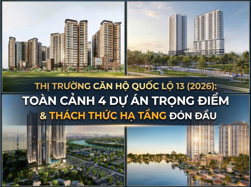 Thị Trường Căn Hộ Quốc Lộ 13 (2026): Toàn Cảnh 4 Dự Án Trọng Điểm & Thách Thức Hạ Tầng Đón Đầu
